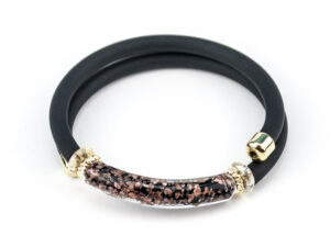 Bracelet in Glass and Aventurine - Black