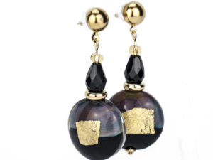 Earrings in Chalcedony Murano Glass