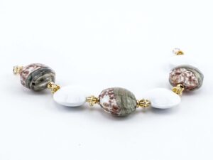 Bracelets in Chalcedony and Avventurina Murano Glass