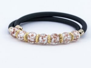 Bracelet in Murano Glass and Aventurine - White