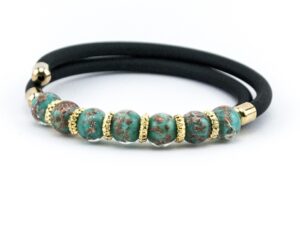 Bracelet in Murano Glass and Aventurine - Green