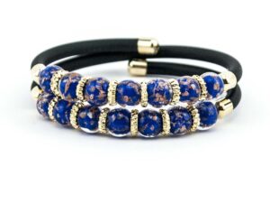 Bracelet in Glass and Aventurine - Blue
