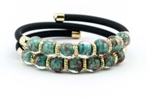 Bracelet in Glass and Aventurine - Green