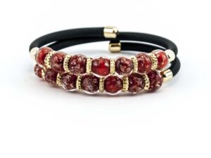 Bracelet in Glass and Aventurine - Red