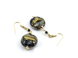 Earrings in Chalcedony Murano Glass
