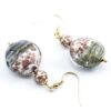 Earrings in Chalcedony  Murano glass & avventurina