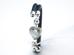 Bracelet in Murano glass with Heart for Kids - Smog