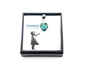 Pendent in Murano Glass Aventurine - Green, small box