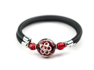 Bracelet in Murano glass with Heart for Kids - Red