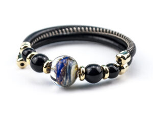 Bracelets in Chalcedony Murano Glass & avventurina - Lapis