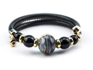 Bracelets in Chalcedony Murano Glass & avventurina - Turquoise