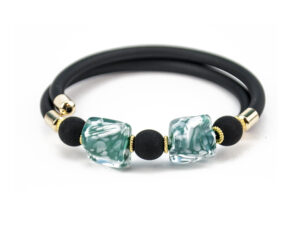 Bracelet in Murano Glass and Aventurine Coriandoli - Green