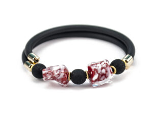 Bracelet in Murano Glass and Aventurine Coriandoli - Red