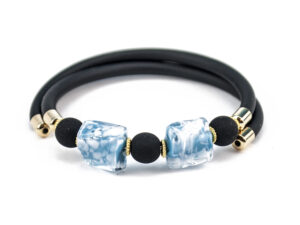 Bracelet in Murano Glass and Aventurine Coriandoli - Turquoise