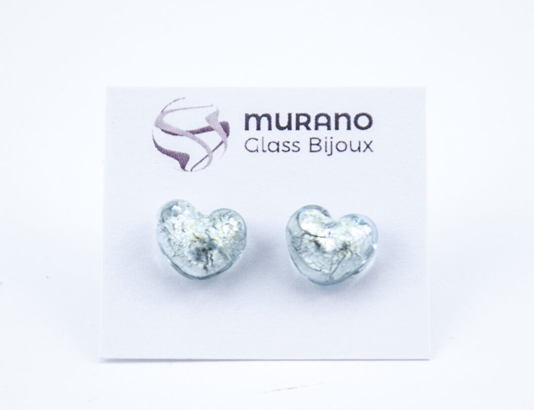 Earrings Hearth in Murano glass and silver/gold leaf