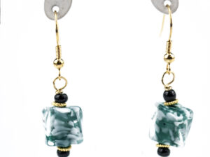 Earrings in Murano glass (coriandoli) - Green