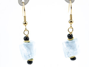 Earrings in Murano glass (coriandoli) - Light blue
