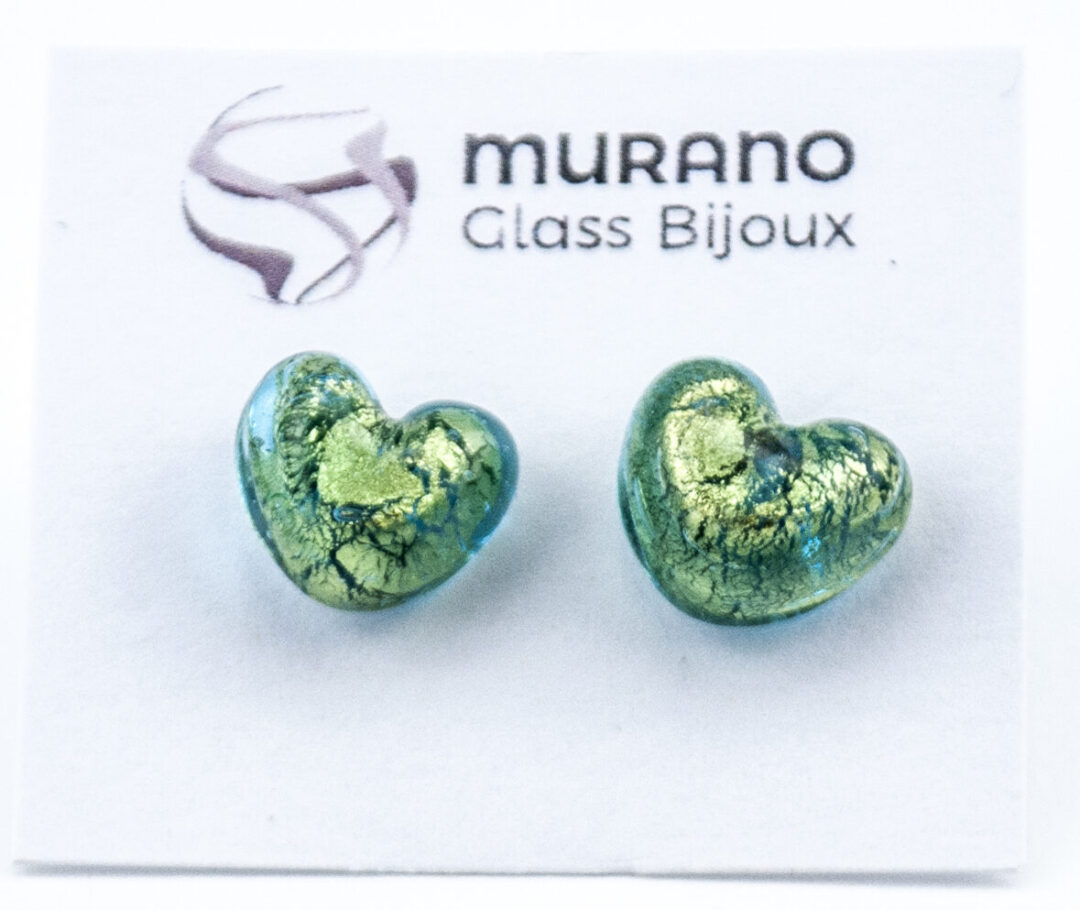 Earrings Hearth in Murano glass and silver/gold leaf