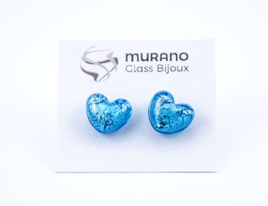 Earrings Hearth in Murano glass and silver/gold leaf