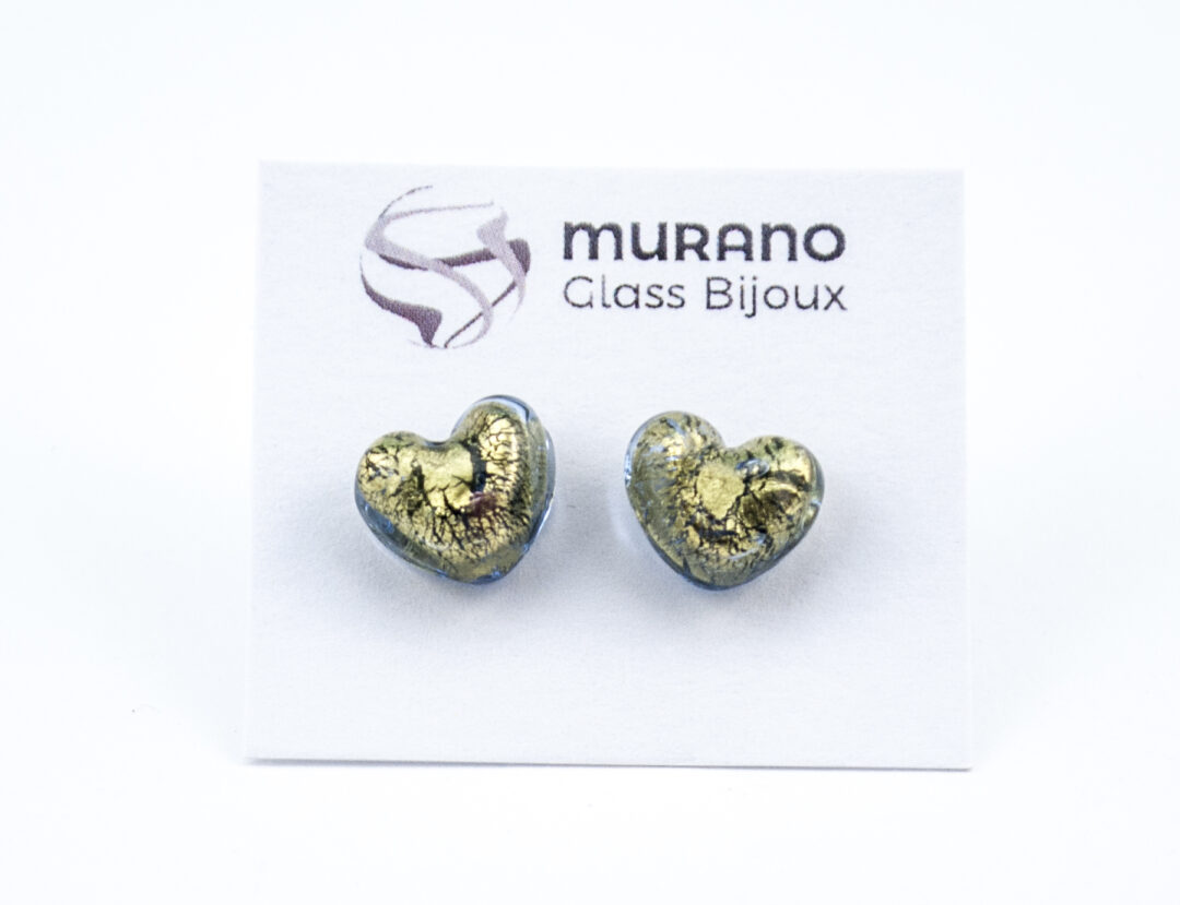 Earrings Hearth in Murano glass and silver/gold leaf