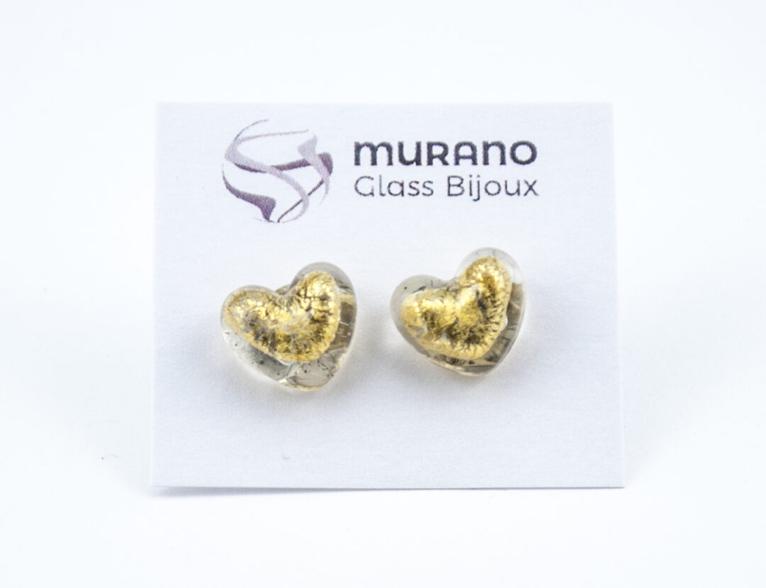 Earrings Hearth in Murano glass and silver/gold leaf