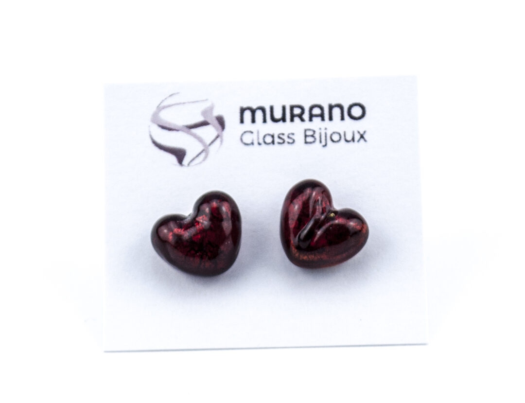 Earrings Hearth in Murano glass and silver/gold leaf