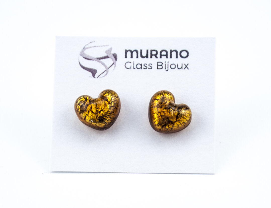 Earrings Hearth in Murano glass and silver/gold leaf