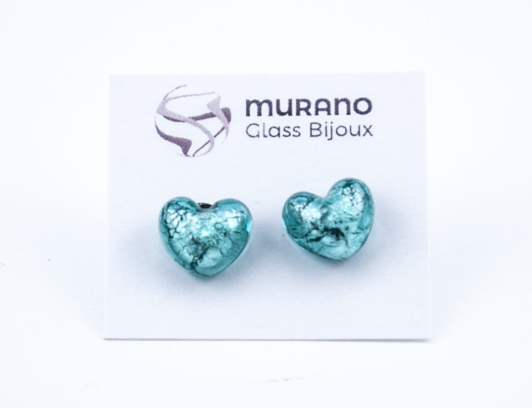 Earrings Hearth in Murano glass and silver/gold leaf