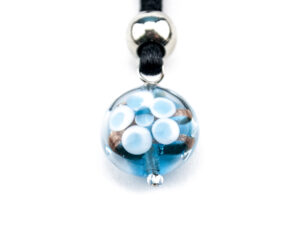 Pendent in Murano Glass Aventurine - Blue water, no box
