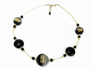 Necklaces in muranoglass beads chalcedony - 45cm