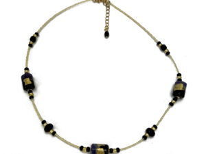Necklaces in muranoglass beads chalcedony - 45cm