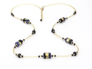Necklaces in muranoglass beads chalcedony - 76cm